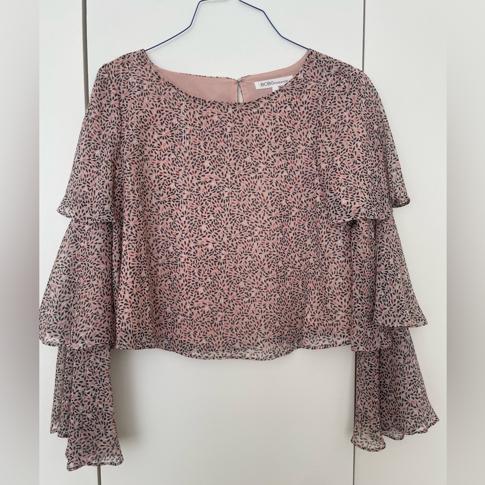 Long sleeved pink blouse